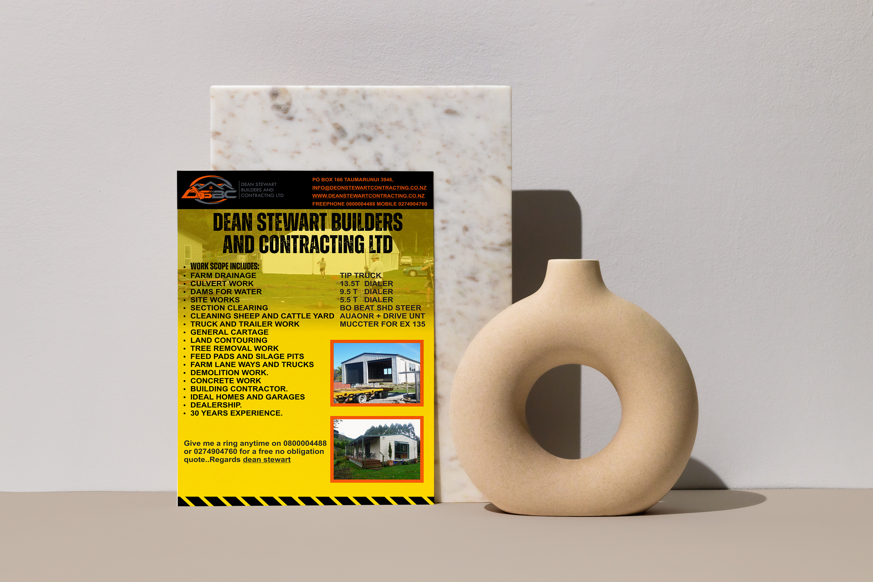 Diseño de Flyer por upworkboy73 para DEAN STEWART BUILDERS AND CONTRACTING.CO.NZ | Diseño #36188796