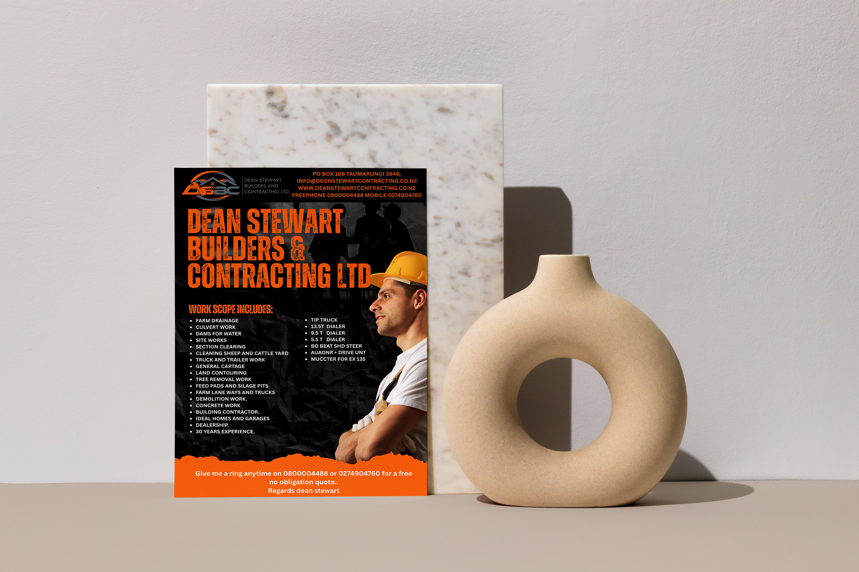 Diseño de Flyer por upworkboy73 para DEAN STEWART BUILDERS AND CONTRACTING.CO.NZ | Diseño #36197968