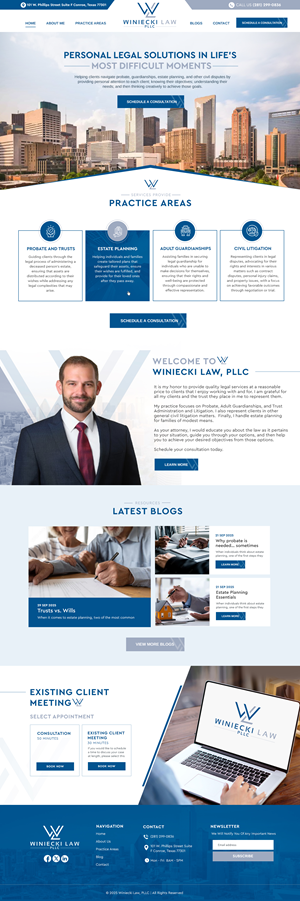 Diseño de Squarespace por Blue Sparrow para Winiecki Law PLLC | Diseño: #36203203