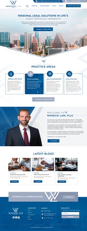 Diseño de Squarespace por Blue Sparrow para Winiecki Law PLLC | Diseño: #36203665