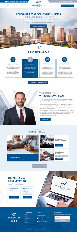 Diseño de Squarespace por Blue Sparrow para Winiecki Law PLLC | Diseño: #36203666