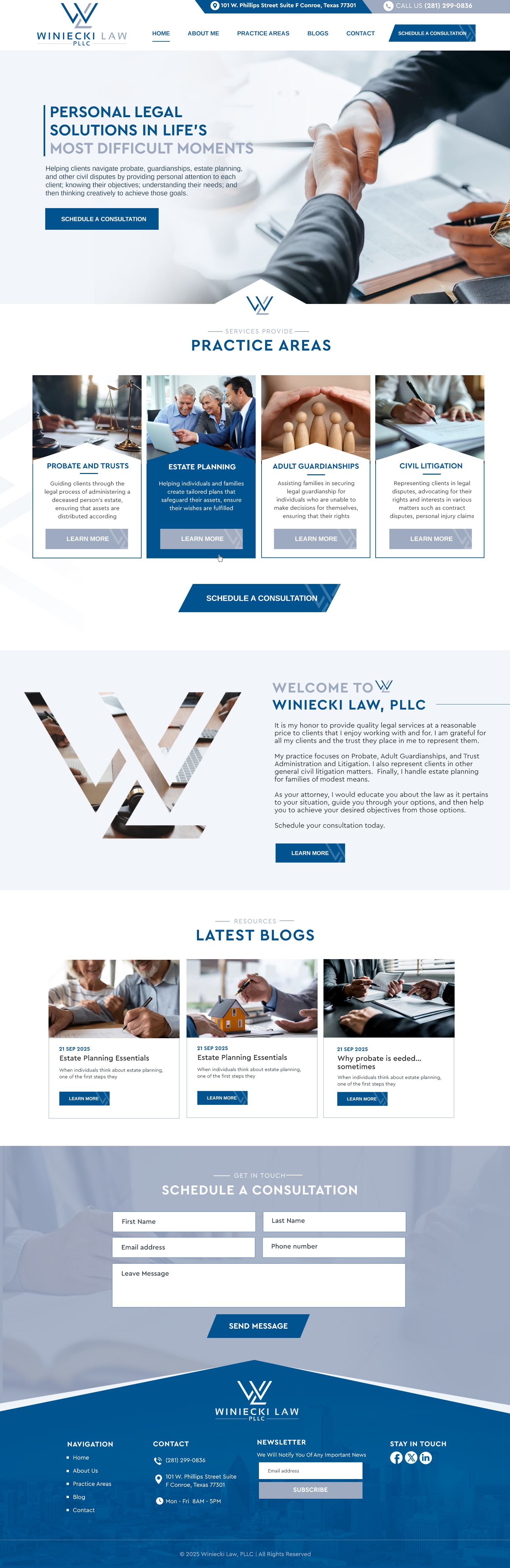 Squarespace-Design von Blue Sparrow für Winiecki Law PLLC | Design #36210767