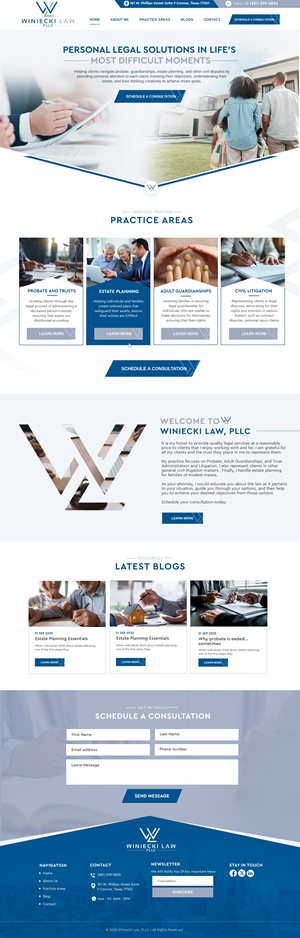 Diseño de Squarespace por Blue Sparrow para Winiecki Law PLLC | Diseño: #36210768