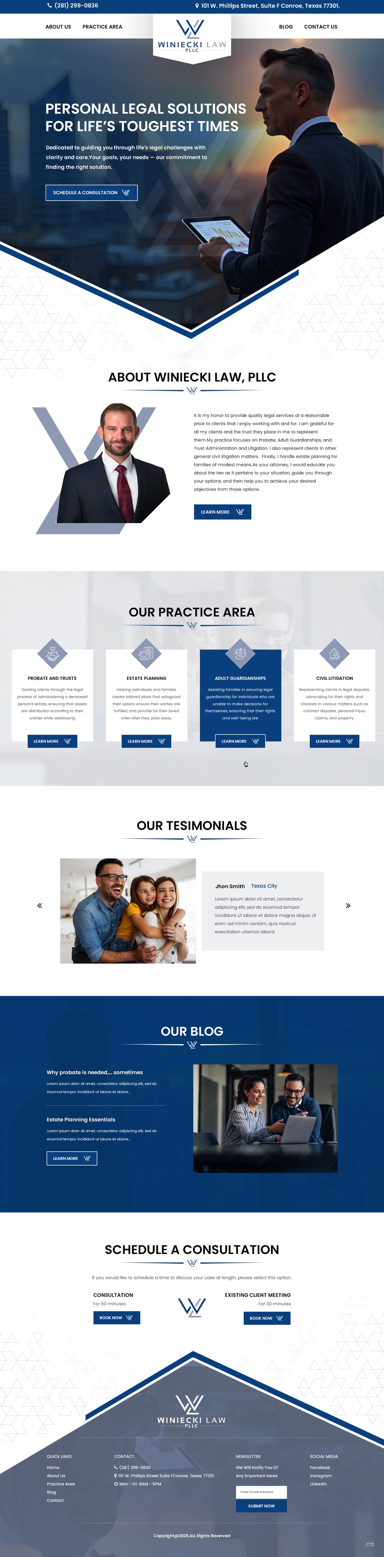Squarespace Design by pb for Winiecki Law PLLC | Design #36195127