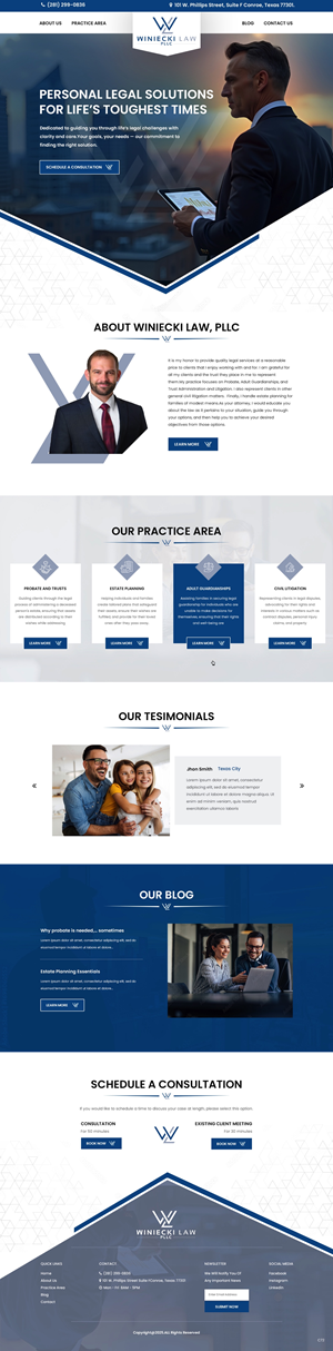 Diseño de Squarespace por pb para Winiecki Law PLLC | Diseño: #36195127