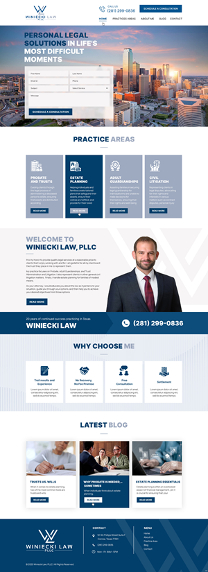 Design Squarespace par pb pour Winiecki Law PLLC | Design : #36195128