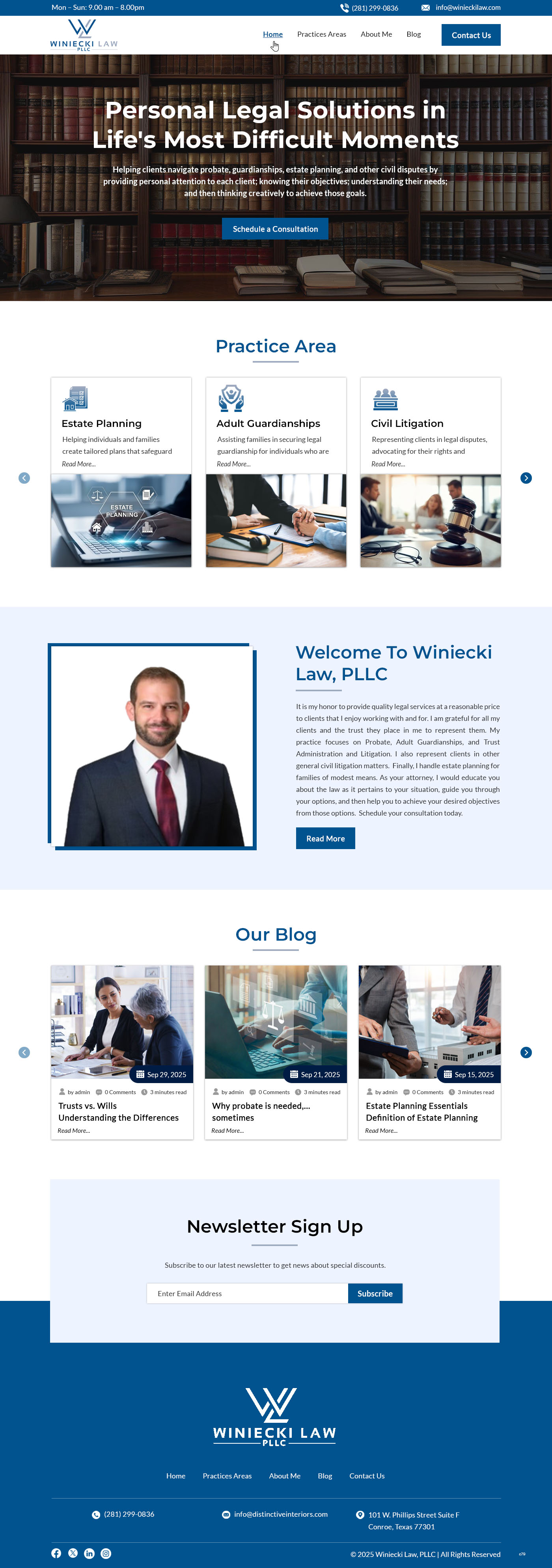Design Squarespace par pb pour Winiecki Law PLLC | Design #36195129