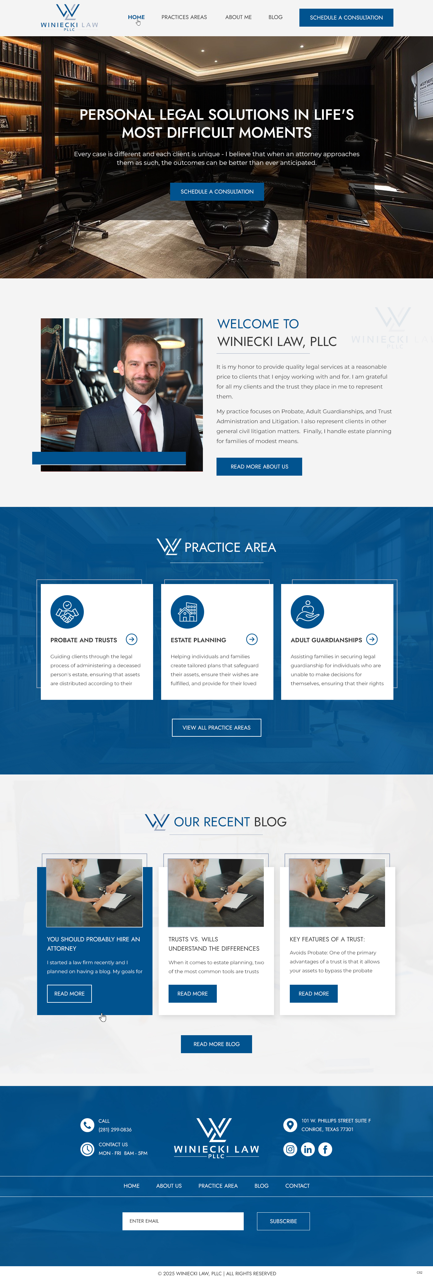 Design Squarespace par pb pour Winiecki Law PLLC | Design #36195130