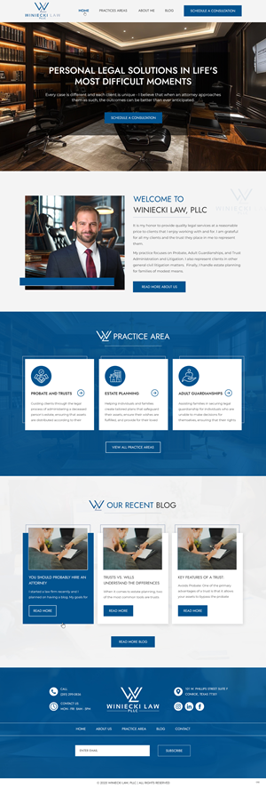 Design Squarespace par pb pour Winiecki Law PLLC | Design : #36195130