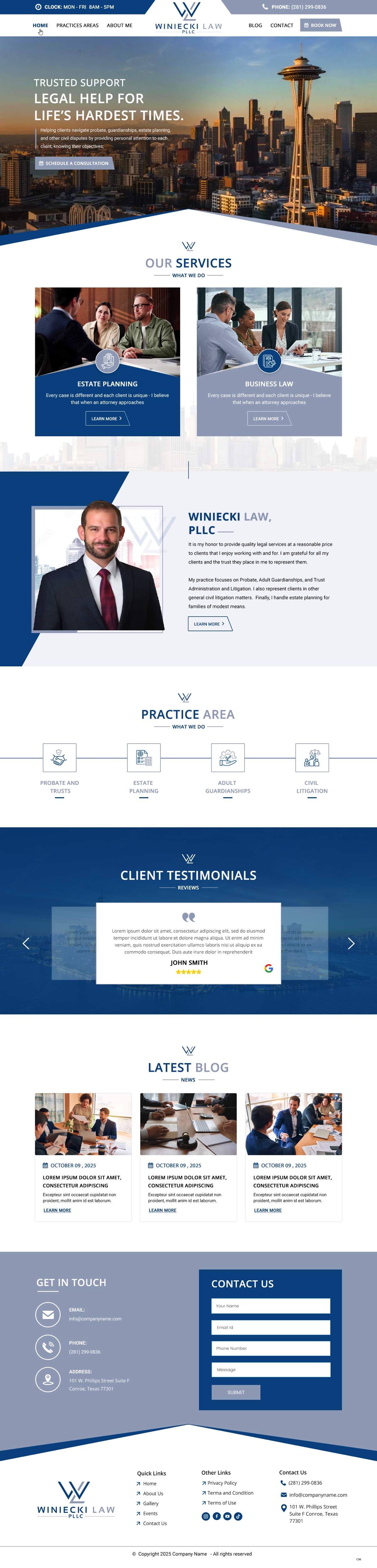 Squarespace Design by pb for Winiecki Law PLLC | Design #36195131