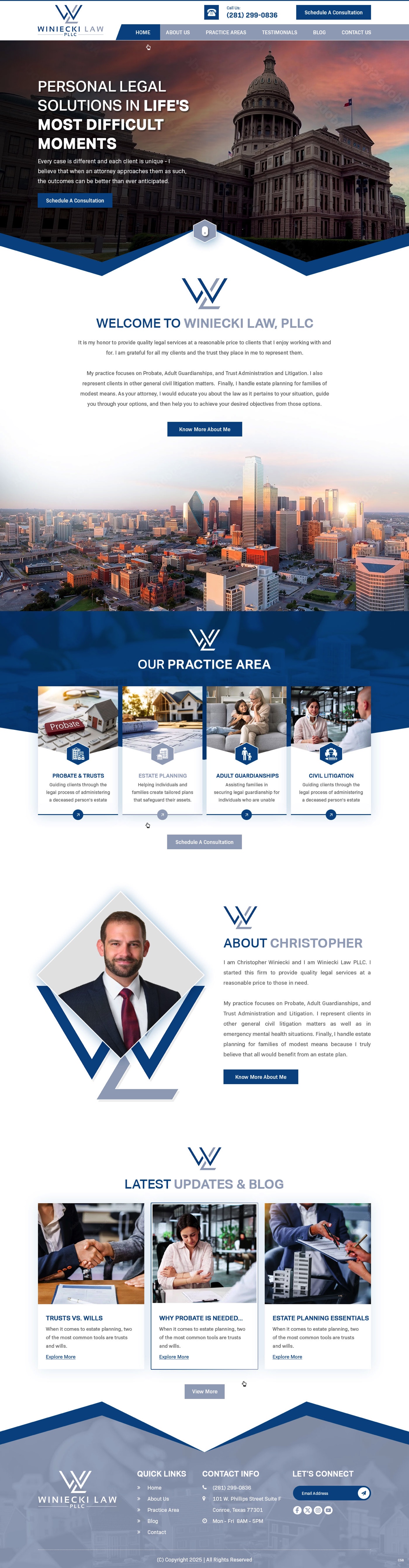 Design Squarespace par pb pour Winiecki Law PLLC | Design #36195134