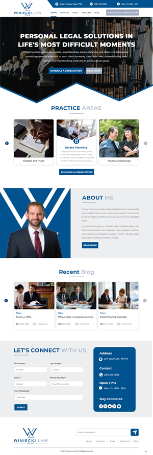 Design Squarespace par pb pour Winiecki Law PLLC | Design : #36195135