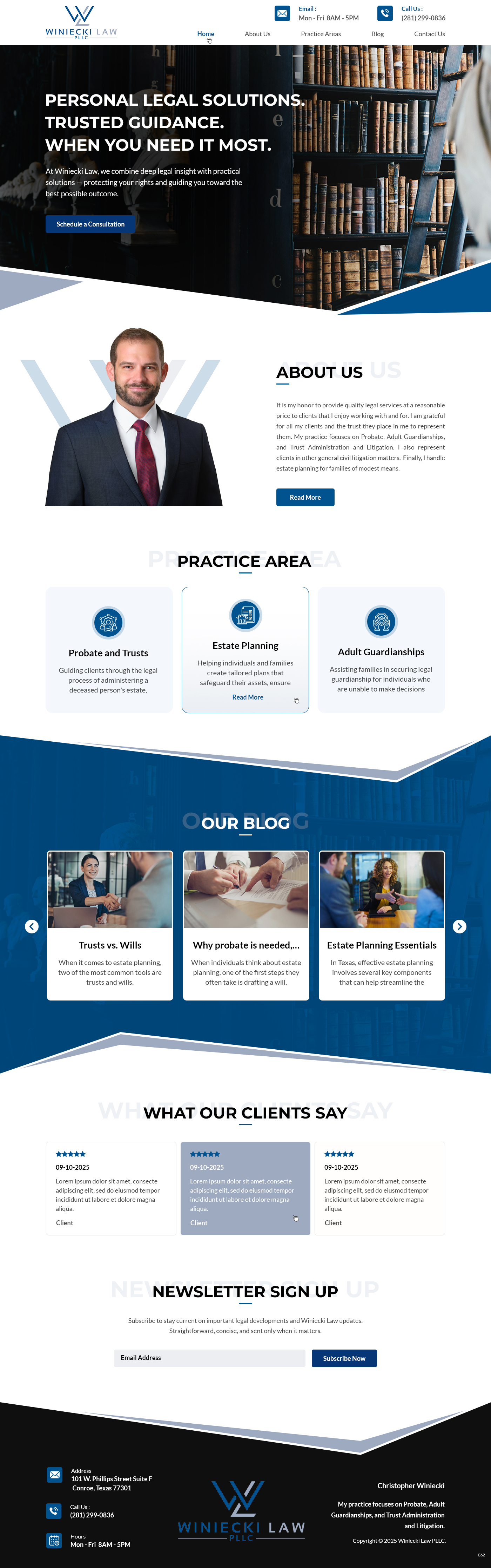 Design Squarespace par pb pour Winiecki Law PLLC | Design #36195136