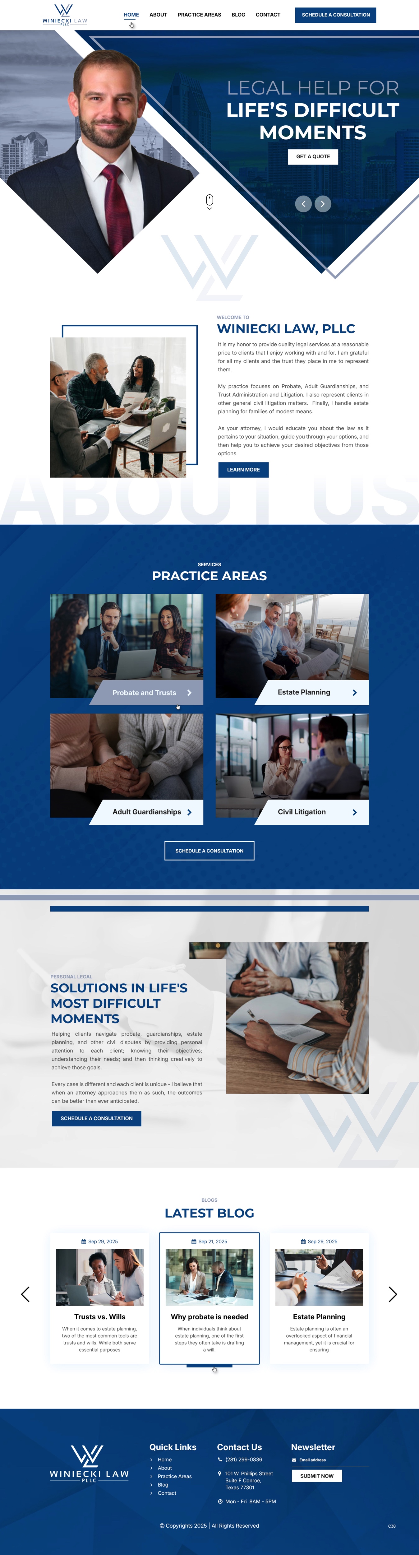 Squarespace Design by pb for Winiecki Law PLLC | Design #36195137