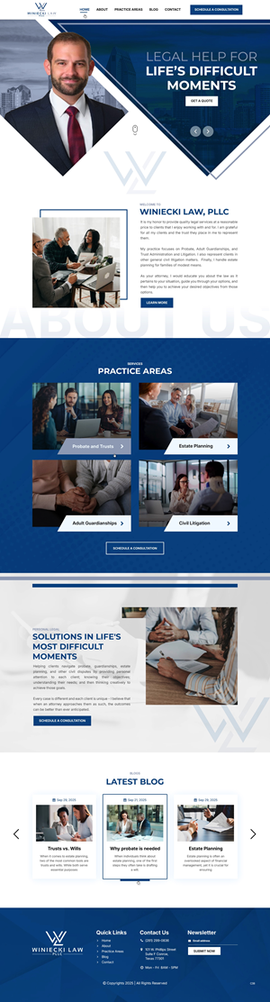 Design Squarespace par pb pour Winiecki Law PLLC | Design : #36195137
