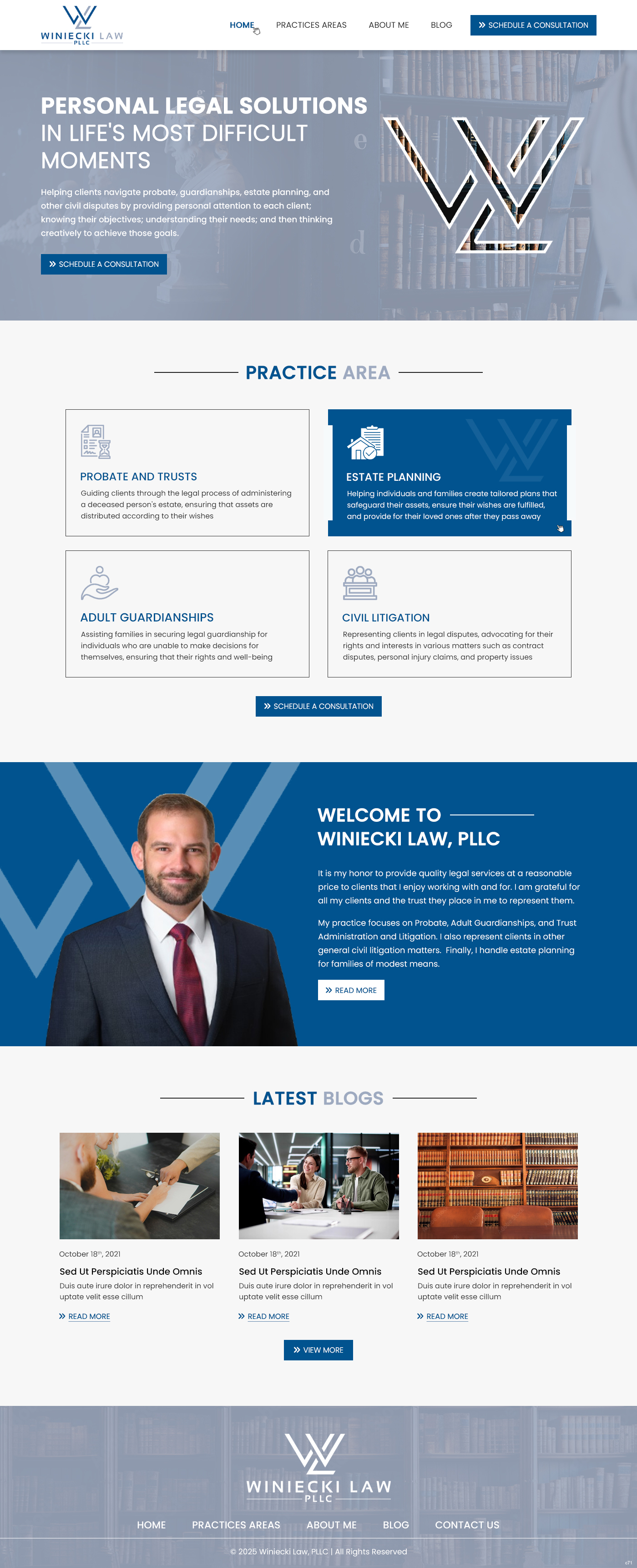 Design Squarespace par pb pour Winiecki Law PLLC | Design #36195142