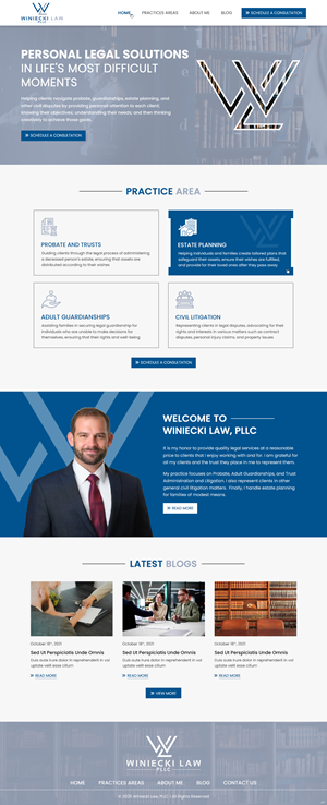 Design Squarespace par pb pour Winiecki Law PLLC | Design : #36195142