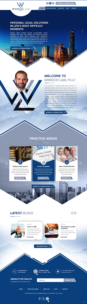 Design Squarespace par pb pour Winiecki Law PLLC | Design : #36195144