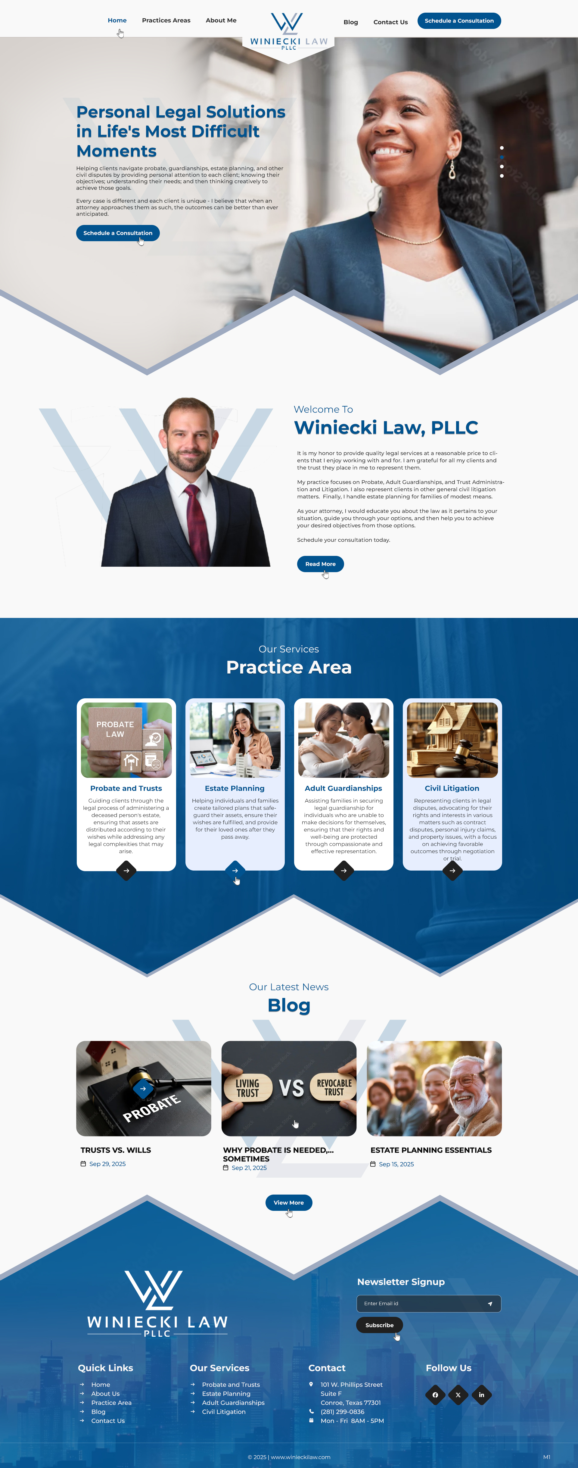 Design Squarespace par pb pour Winiecki Law PLLC | Design #36195145