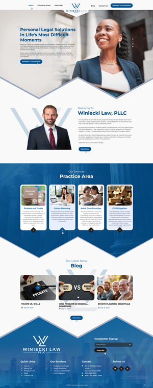 Design Squarespace par pb pour Winiecki Law PLLC | Design : #36195145