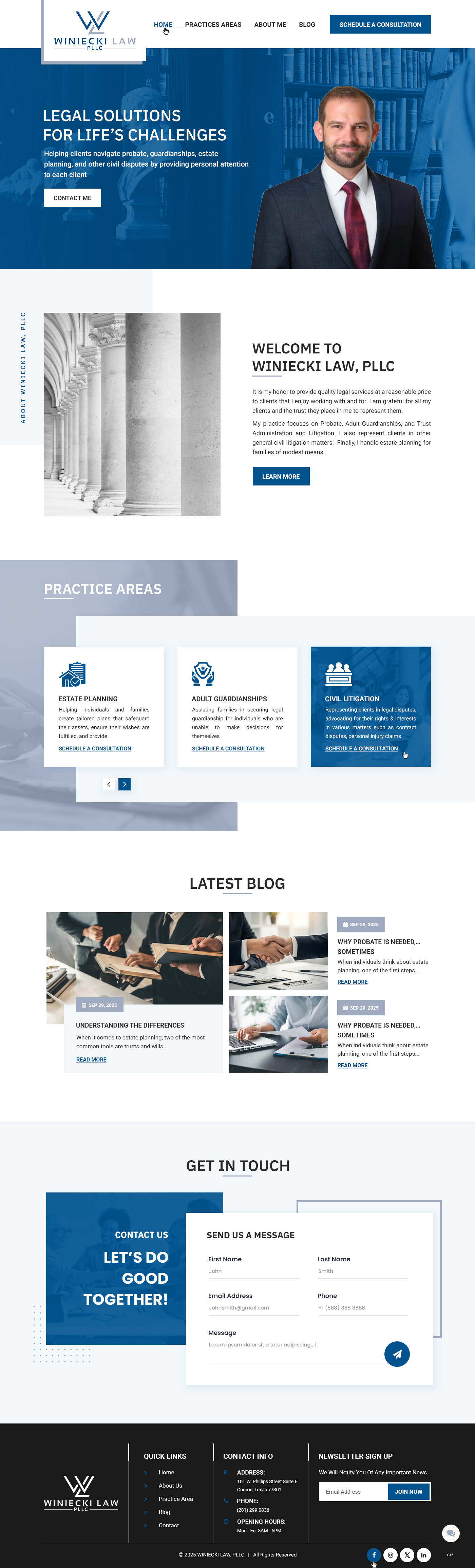 Design Squarespace par pb pour Winiecki Law PLLC | Design #36195148