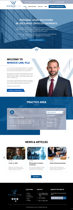 Design Squarespace par pb pour Winiecki Law PLLC | Design : #36195152