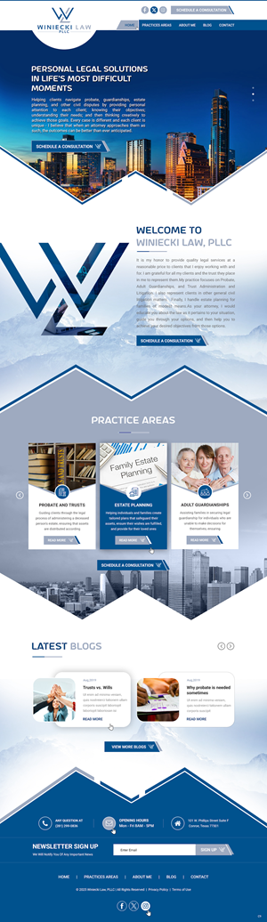 Design Squarespace par pb pour Winiecki Law PLLC | Design : #36198528