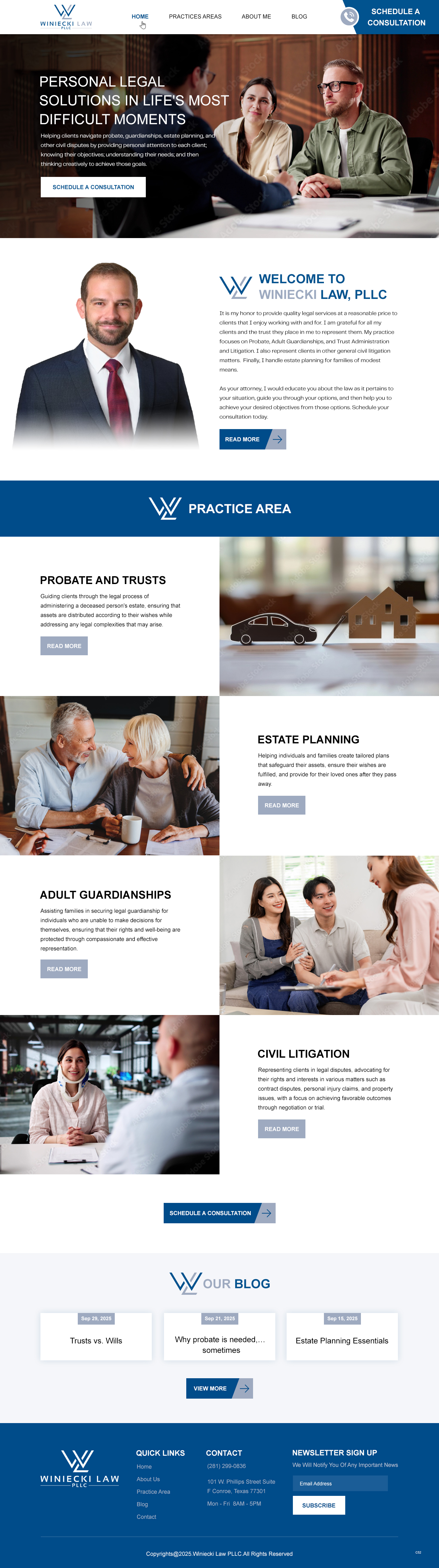 Design Squarespace par pb pour Winiecki Law PLLC | Design #36201689