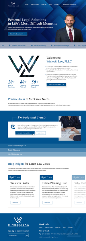 Design Squarespace par pb pour Winiecki Law PLLC | Design : #36201690
