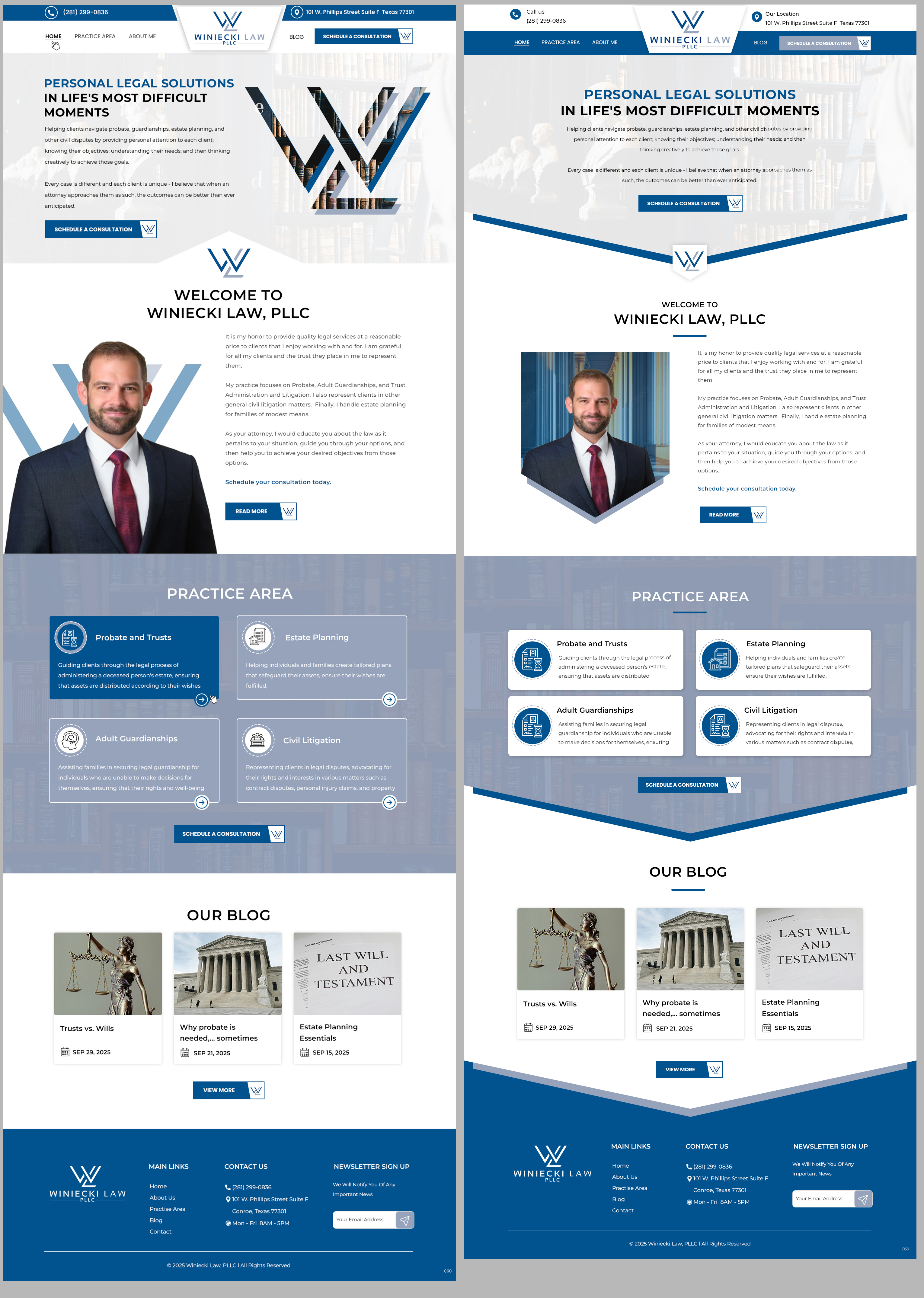 Diseño de Squarespace por pb para Winiecki Law PLLC | Diseño #36201691