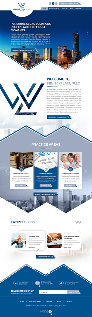 Design Squarespace par pb pour Winiecki Law PLLC | Design : #36208361