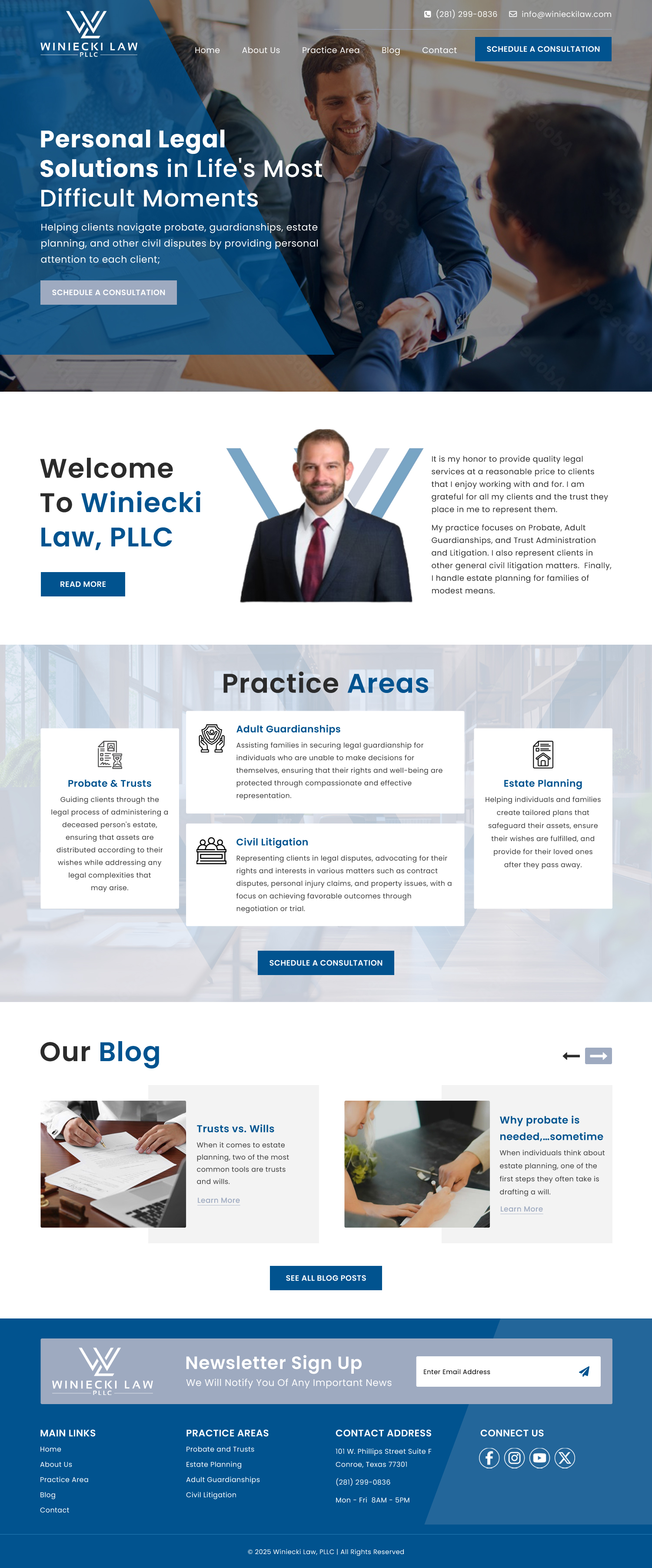 Squarespace-Design von Atom für Winiecki Law PLLC | Design #36201907