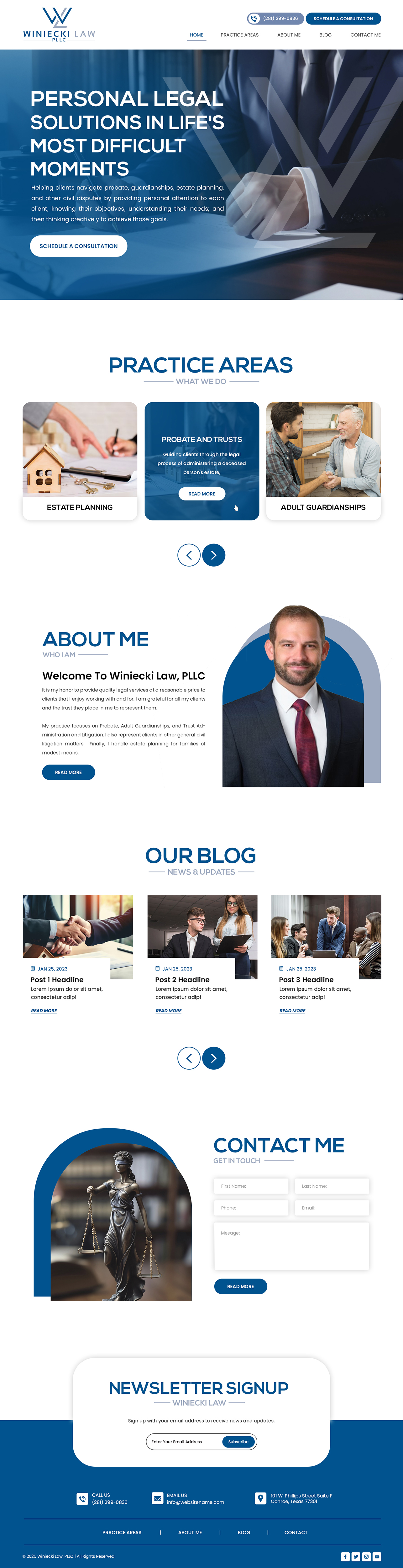 Squarespace-Design von Creations Box 2015 für Winiecki Law PLLC | Design #36192253