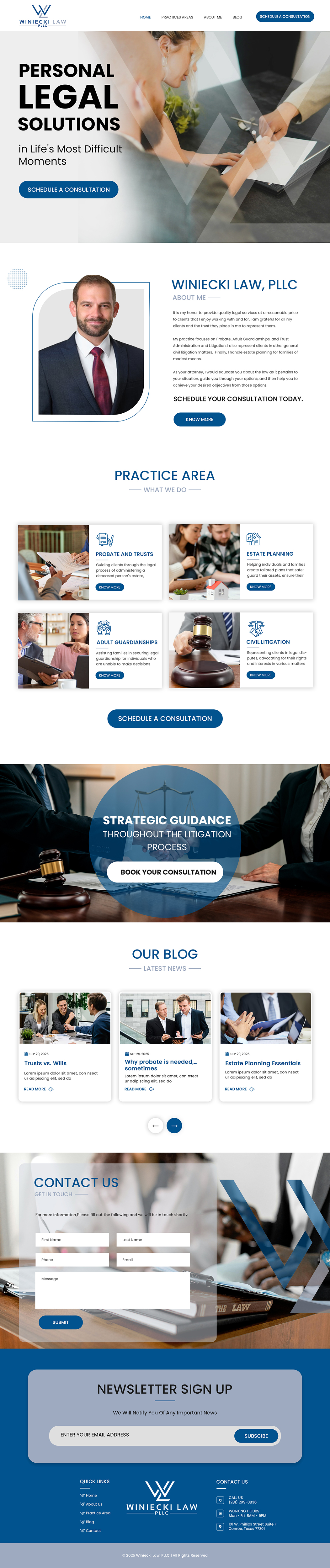 Squarespace-Design von Creations Box 2015 für Winiecki Law PLLC | Design #36193308