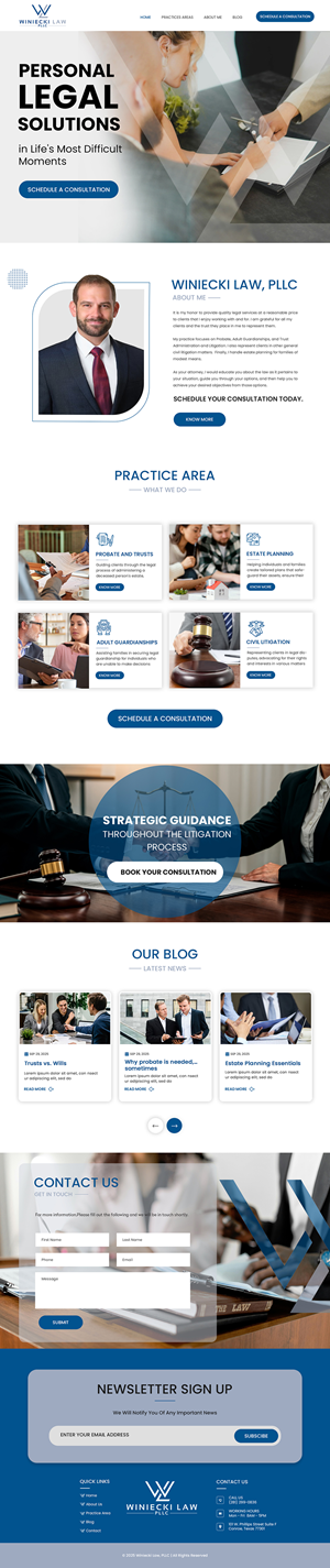 Diseño de Squarespace por Creations Box 2015 para Winiecki Law PLLC | Diseño: #36193308