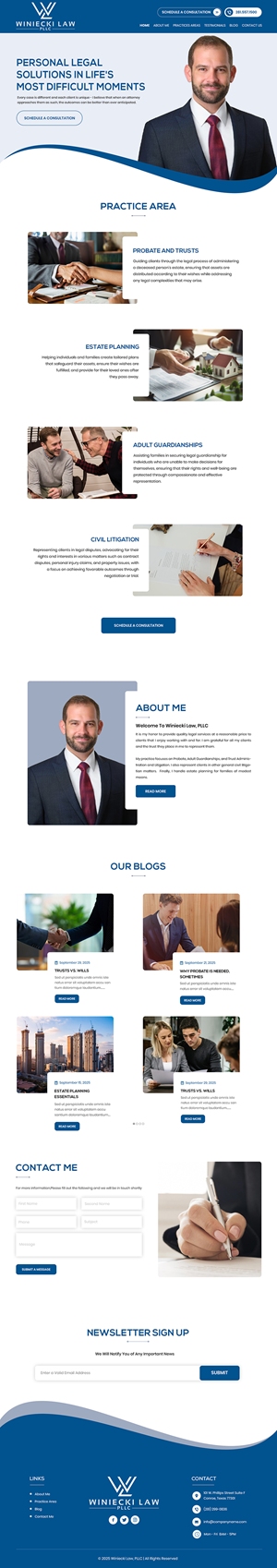 Design Squarespace par Creations Box 2015 pour Winiecki Law PLLC | Design #36214726