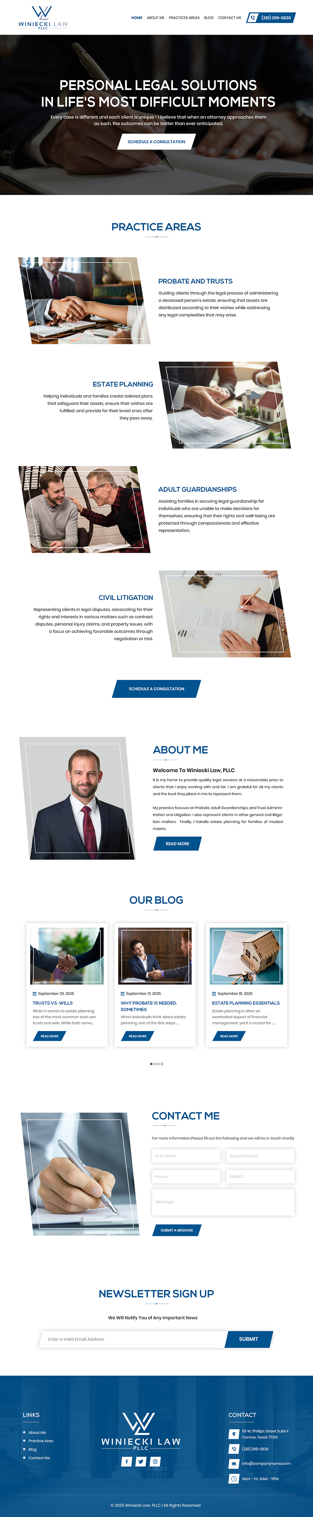 Squarespace-Design von Creations Box 2015 für Winiecki Law PLLC | Design #36214729
