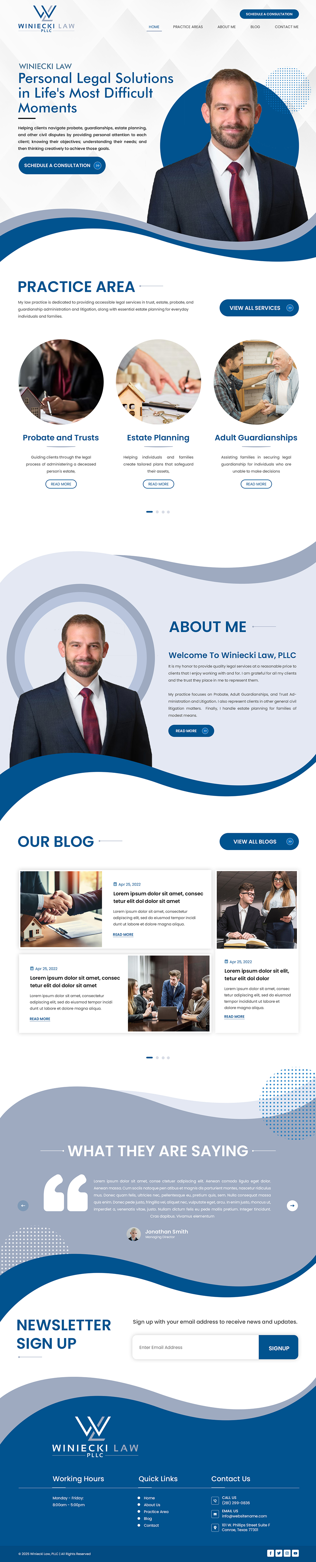 Squarespace-Design von Creations Box 2015 für Winiecki Law PLLC | Design #36214730