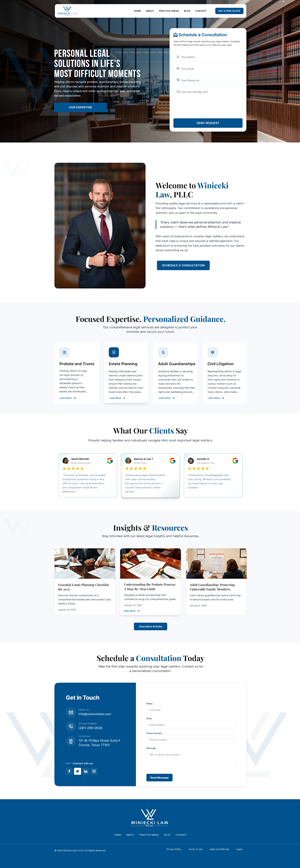 Design Squarespace par lemosys infotech pour Winiecki Law PLLC | Design #36199823