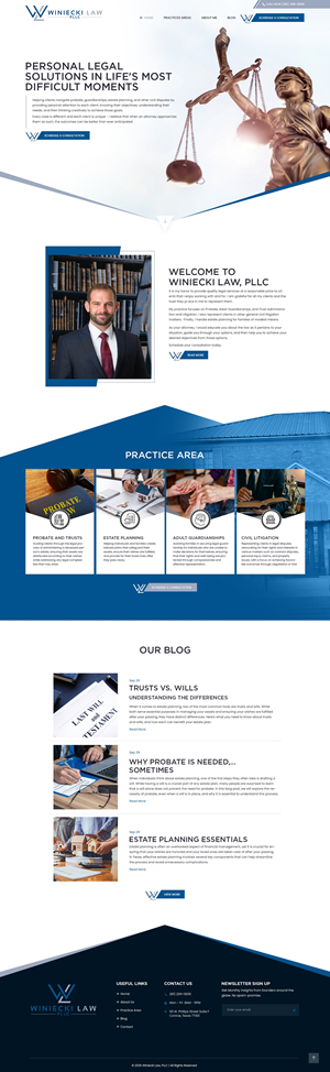 Design Squarespace par nzdesigners pour Winiecki Law PLLC | Design #36194453