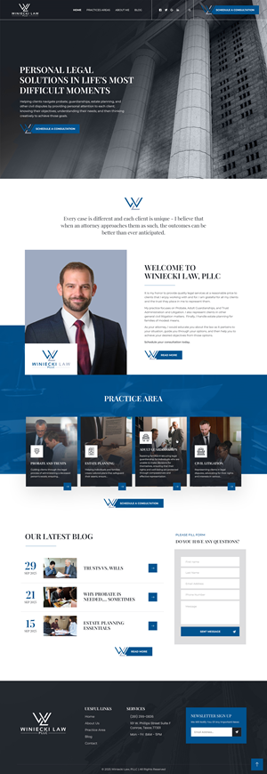 Diseño de Squarespace por nzdesigners para Winiecki Law PLLC | Diseño: #36194454