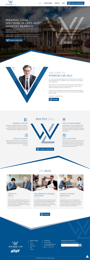 Diseño de Squarespace por nzdesigners para Winiecki Law PLLC | Diseño: #36194455