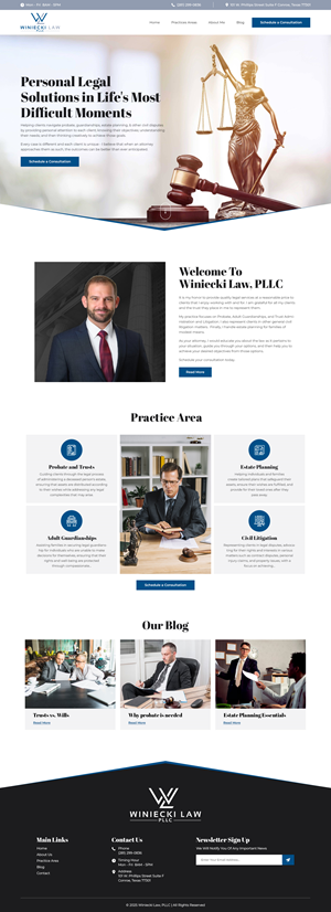 Diseño de Squarespace por nzdesigners para Winiecki Law PLLC | Diseño: #36194456