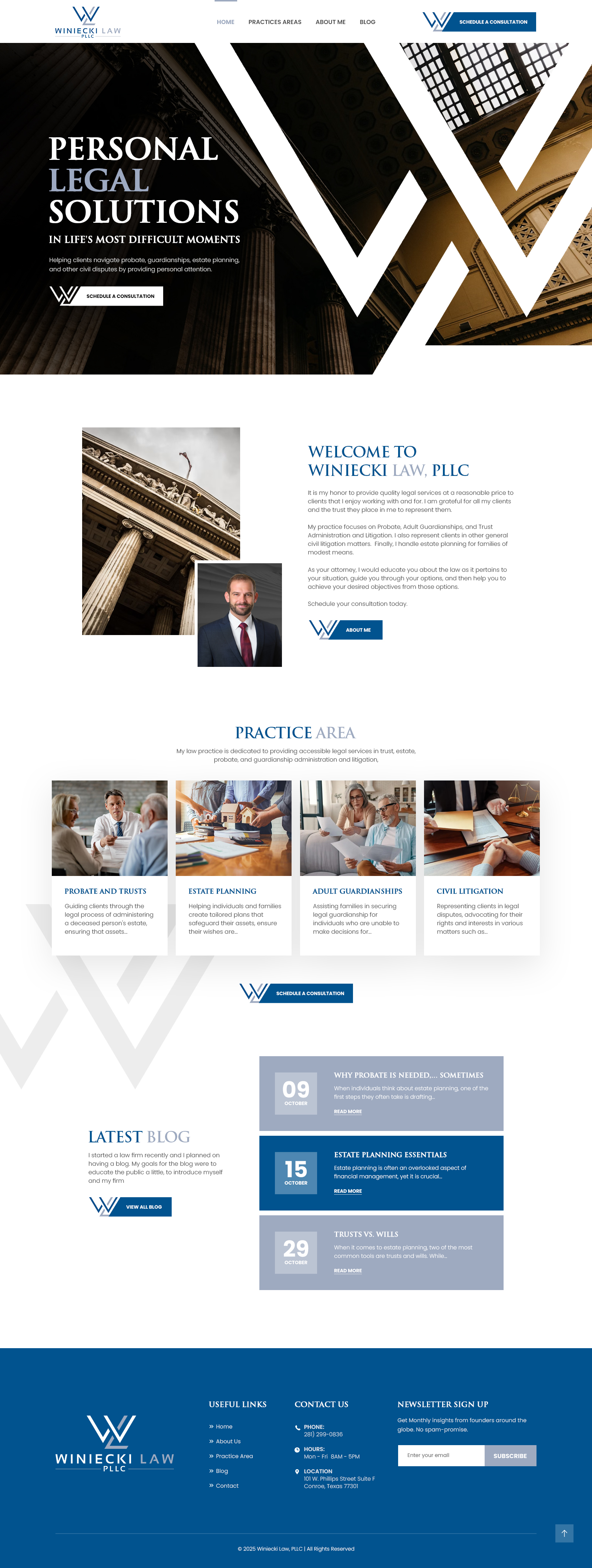 Squarespace-Design von nzdesigners für Winiecki Law PLLC | Design #36194457