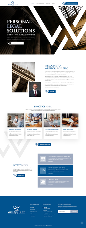 Diseño de Squarespace por nzdesigners para Winiecki Law PLLC | Diseño: #36194457
