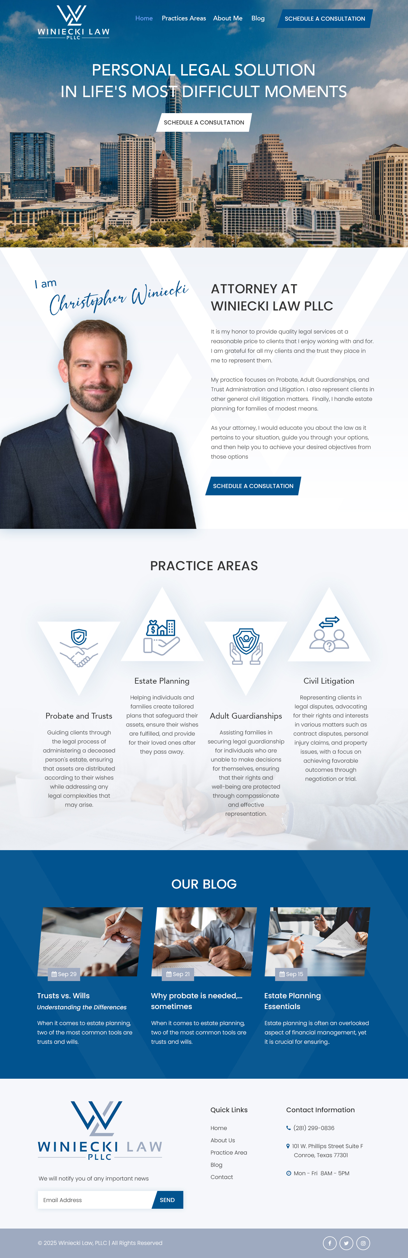Squarespace-Design von Starlyn DS für Winiecki Law PLLC | Design #36199394