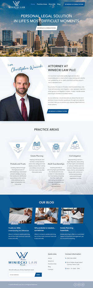Diseño de Squarespace por Starlyn DS para Winiecki Law PLLC | Diseño: #36199394