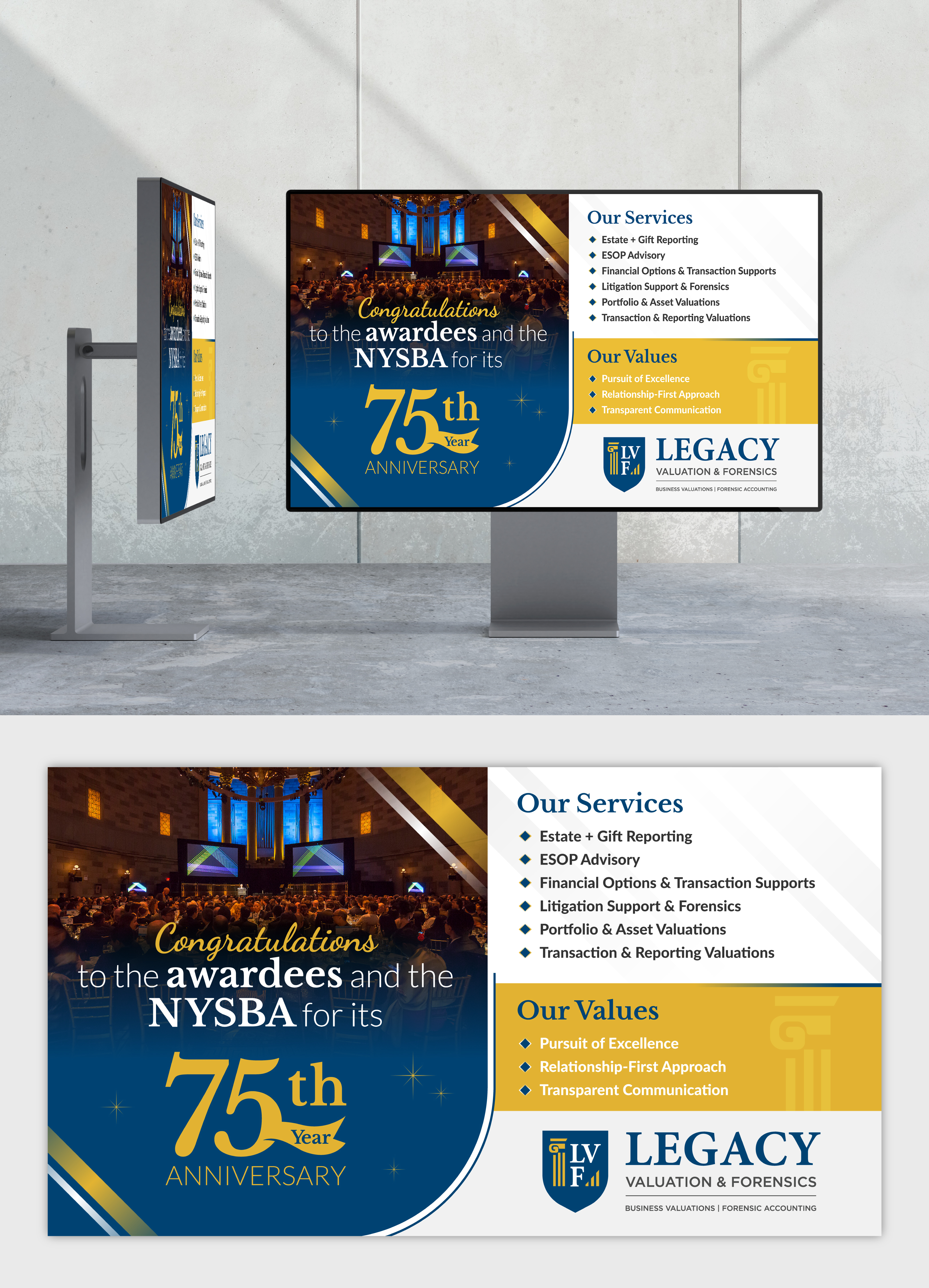 Flyer-Design von Impressive Designs für Legacy Valuation & Forensics | Design #36203605
