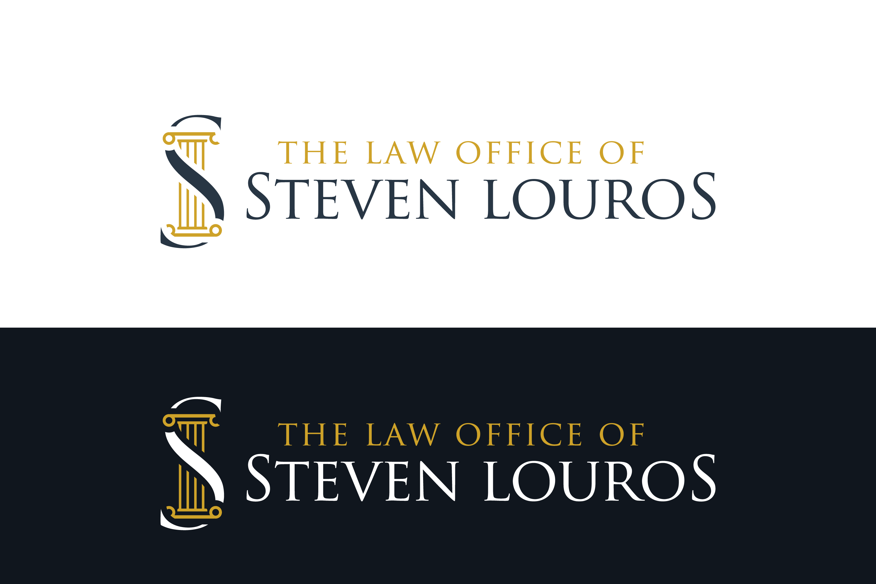 Logo Design by UMBRA Designs for The Law Office of Steven Louros | Design #36243001