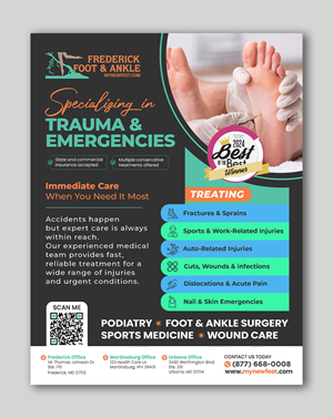 Flyer Design by Anhar for Frederick Foot & Ankle | Design: #36220280